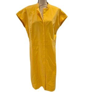 Lafayette 148 Yellow Full Zip Front Short Sleeve Dress - Size 18
